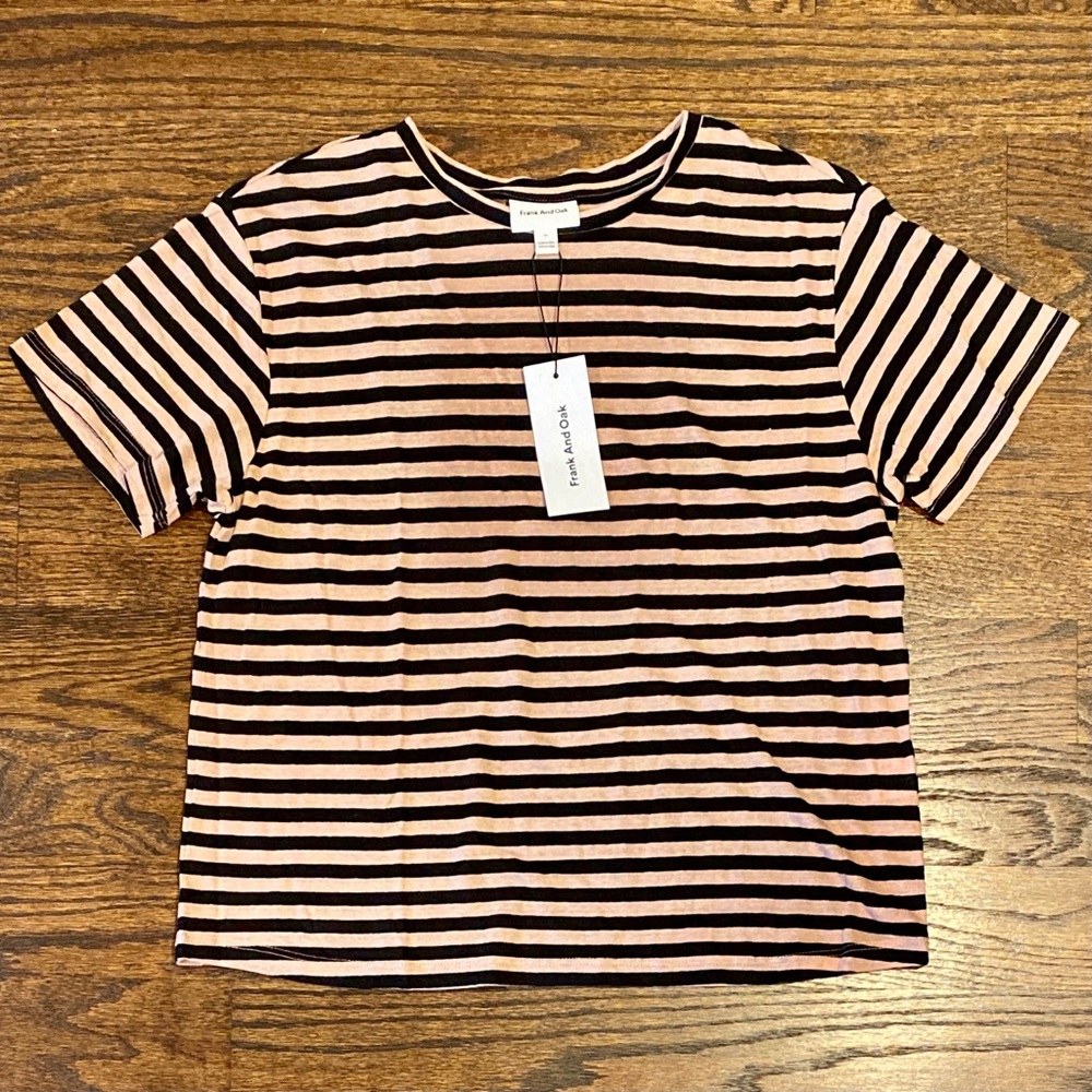 Frank & Oak Striped Linen Boy T-Shirt - Size M